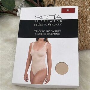 Sofia by Sofia Vergara Shapewear Thong Bodysuit - Cream